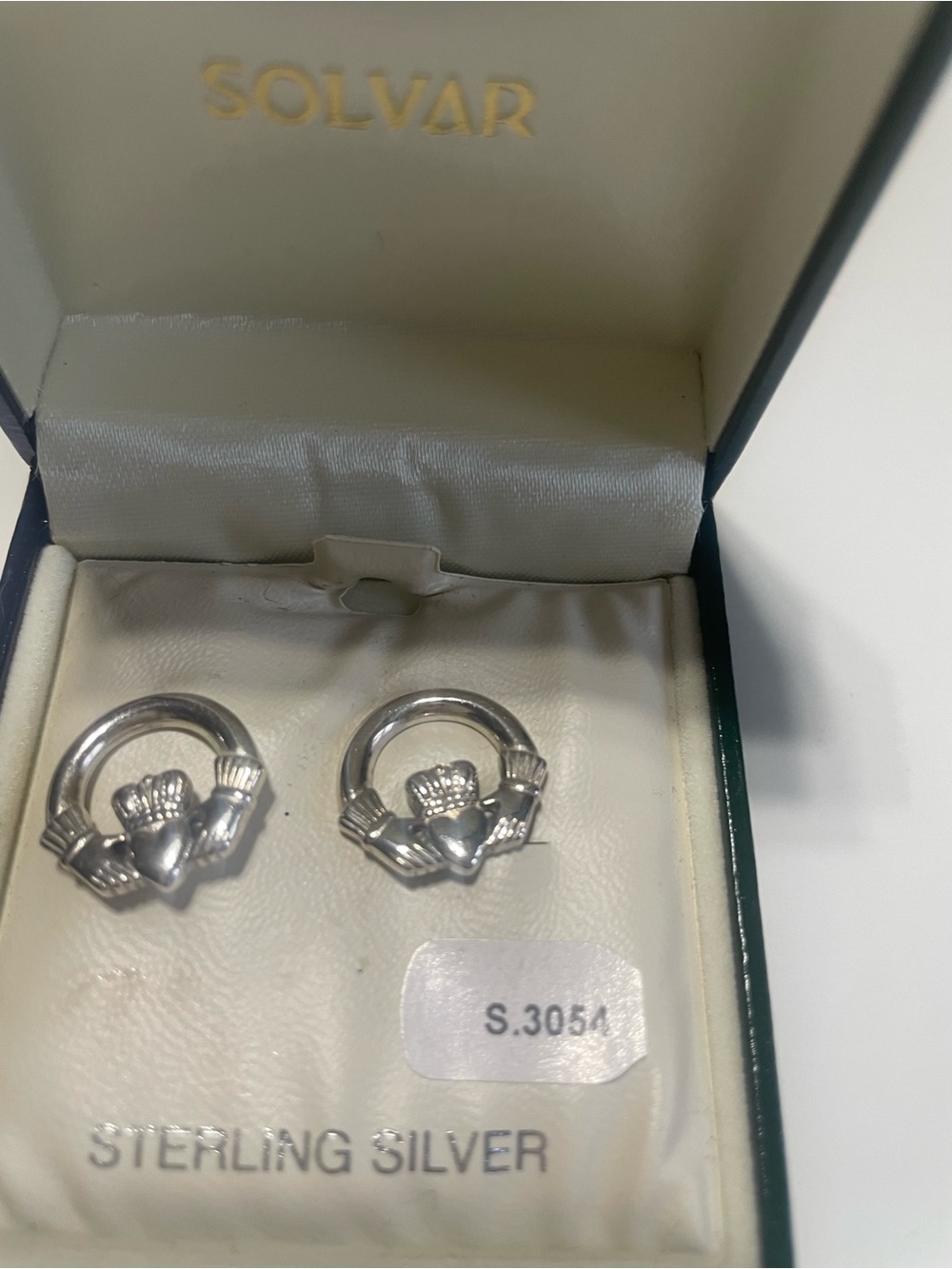 Sterling Silver Claddagh Clip On Earrings in Silver